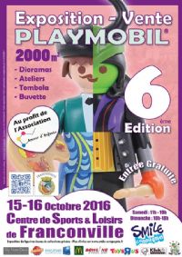 Exposition et Vente de jouets Playmobil sur 2000m2 à Franconville. Du 15 au 16 octobre 2016 à Franconville. Valdoise.  11H00